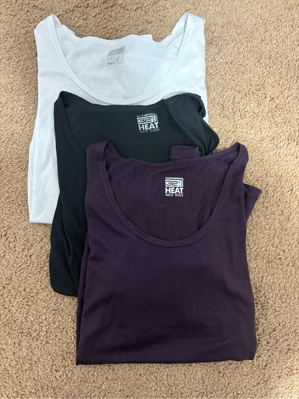 32 Degree Women's Scoop Neck Long Sleeve Top - Plum, Black & White (3-Pack)